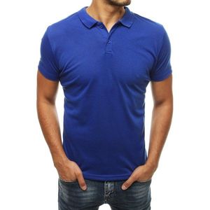 Men's cornflower blue polo shirt PX0316 kép