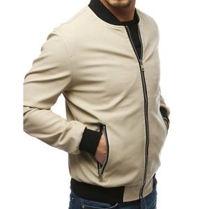 Men's ecru leather jacket TX3179 kép