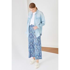 Trendyol Blue Floral Pattern Trousers kép