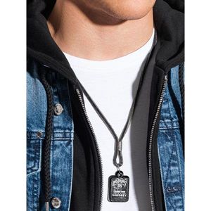 Ombre Clothing Men's necklace on the leather strap A348 kép