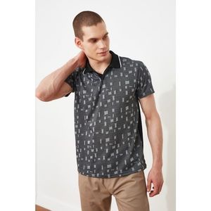 Trendyol Anthracite Men's Regular Fit Short Sleeve Jacquard Polo T-shirt kép