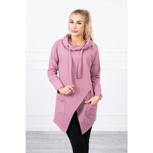 Tunic with envelope front Oversize dark pink kép