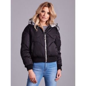 Black short jacket with contrasting hood kép