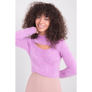 BSL Light purple sweater with a cut out on the neckline kép
