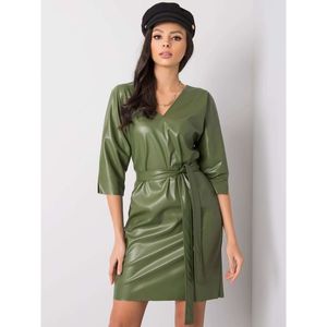 Green eco-leather dress kép