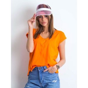 Orange V-neck cotton t-shirt kép