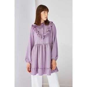 Trendyol Lilac Frilly Tunic Dress kép