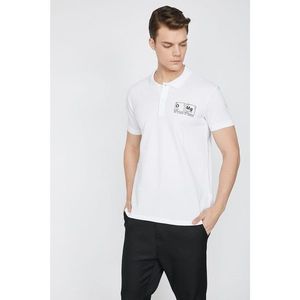 Koton Men's White Polo Neck Short Sleeve T-Shirt kép