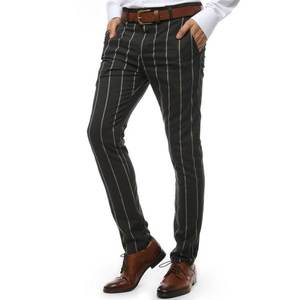 Dark gray men's trousers with stripes UX2145 kép