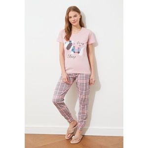 Trendyol Powder Printed Knitted Pajamas Set kép