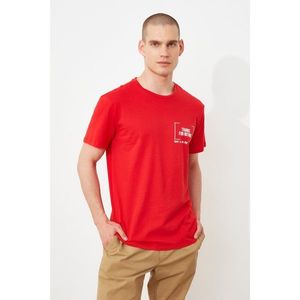 Trendyol Red Men's Regular Fit Crew Neck Short Sleeve T-Shirt kép