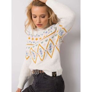 RUE PARIS Ecru sweater with a pattern kép