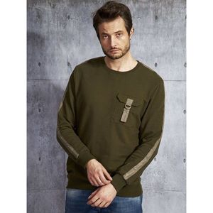 Men's khaki sweatshirt with a pocket kép