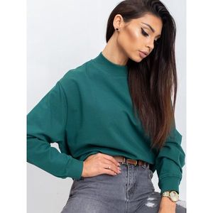 Basic dark green cotton sweatshirt kép
