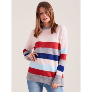 Knitted sweater with colorful stripes kép