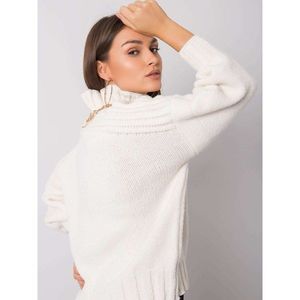 RUE PARIS Ecru women´s turtleneck sweater kép