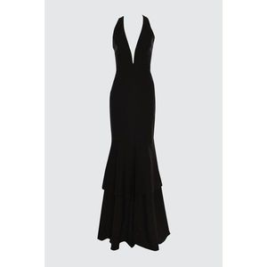 Trendyol Black Flywheel Detailed Evening Dress & Graduation Gown kép