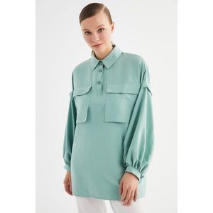 Trendyol Mint Shirt Collar Tunic kép