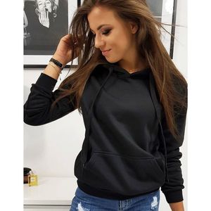 BASIC women's sweatshirt with hood black BY0158 kép