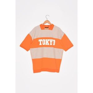 Trendyol Orange Men's Oversized Short Sleeve Polo Neck T-shirt kép