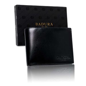 BADURA Black men´s wallet made of genuine leather kép