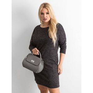 Dark gray knitted PLUS SIZE dress kép