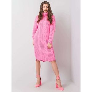 Pink turtleneck knitted dress kép