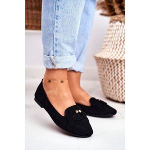 Women’s Loafers Black Lords Fringe Blue Therese kép