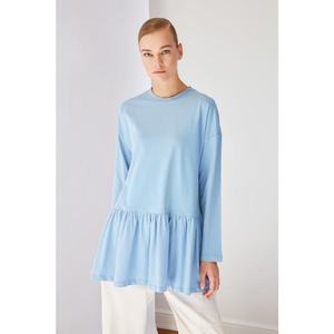 Trendyol Blue Frilly Knitted Tunic kép