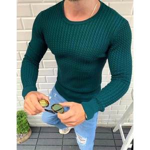 Green men's pullover sweater WX1631 kép