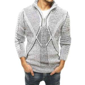 Men's white wool sweater WX1657 kép