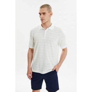 Trendyol White Men's Slim Fit Short Sleeve Polo Neck T-shirt kép