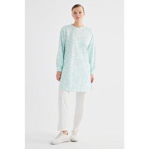 Trendyol Mint Flower Detailed Knitted Top and Bottom Team kép