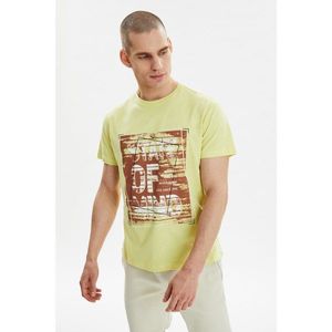 Trendyol Yellow Men's Regular Fit Printed Short Sleeve T-Shirt kép