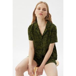 Trendyol Green Printed Woven Pajamas Set kép