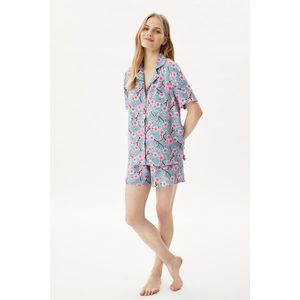 Trendyol Floral Pattern Woven Pajamas Set kép