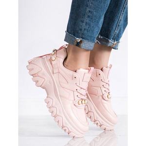 SHELOVET PINK SNEAKERS WITH BEADS kép