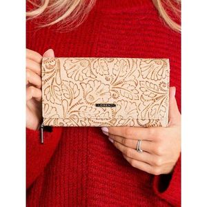Leather wallet with beige embossing kép