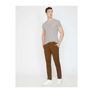 Koton Men's Brown Normal Waist Pocket Detailed Trousers kép