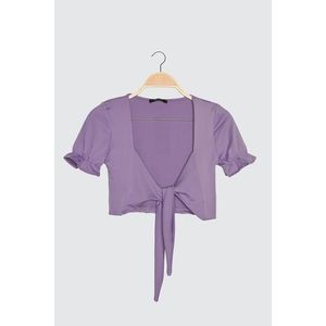 Trendyol Lilac Tie Detailed Knitted Blouse kép