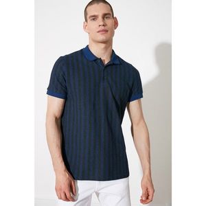 Trendyol Anthracite Men's Regular Fit Short Sleeve Printed Polo T-shirt kép