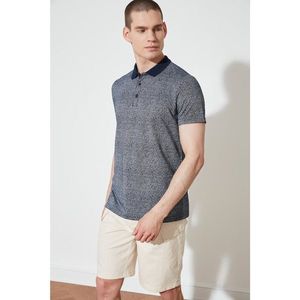 Trendyol Navy Blue Men Slim Fit Short Sleeve Polo Neck T-shirt kép