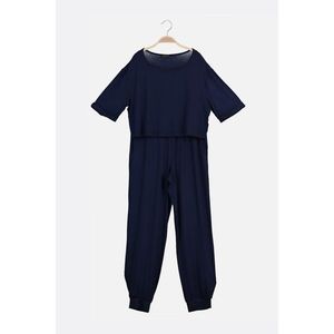 Trendyol Navy Crop Knitted Pajamas Set kép