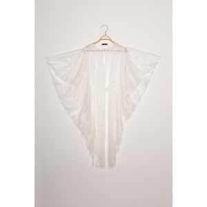 Trendyol White Lace Detailed Waist Belted Beach Dress kép