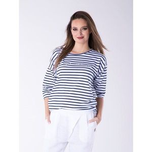 Look Made With Love Woman's Blouse 602P Tamiza Navy Blue/White kép