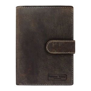 Buckled leather men´s brown wallet kép