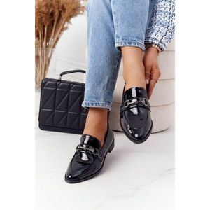 Elegant Women's Loafers S.Barski Premium Patent Black kép
