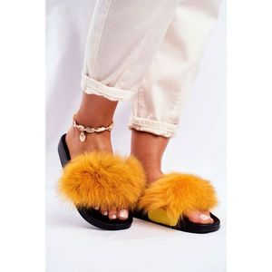 Women's Slides With Fur Yellow Belmondo kép