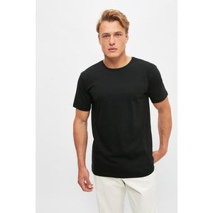 Trendyol Black Men's Regular Fit Crew Neck Short Sleeve Printed T-Shirt kép