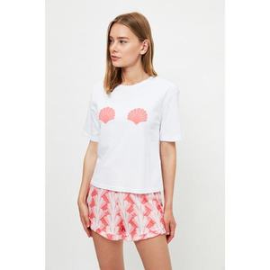 Trendyol Pink Sea Shell Pattern Knitted Pajamas Set kép